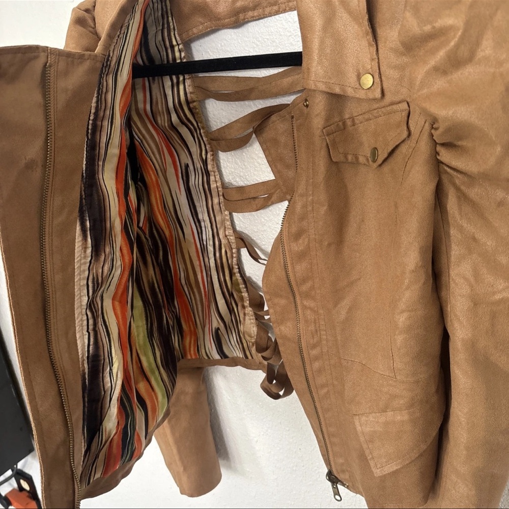 Gracia Women's Rust brown Faux suede Lightweight Jacket Size M - Picture 14 of 16